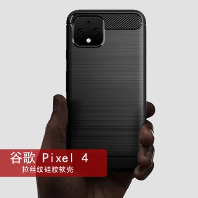 Google Pixel 4 Google Pixel 4 XL용 충격 방지 탄소 섬유 브러시드 휴대폰 케이스