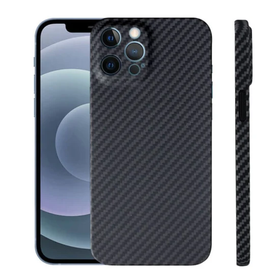 iPhone 12용 긁힘 방지 전체 렌즈 보호 탄소 섬유 휴대폰 케이스