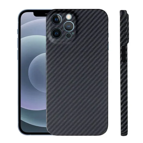 iPhone 12용 긁힘 방지 전체 렌즈 보호 탄소 섬유 휴대폰 케이스